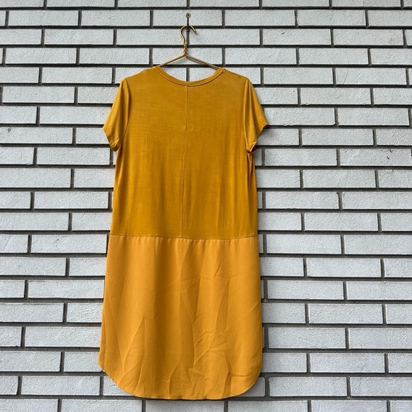 Anthropologie Dolan Left Coast Loren Mustard Yellow Tunic Shift Pocket Dress M - Picture 9 of 11